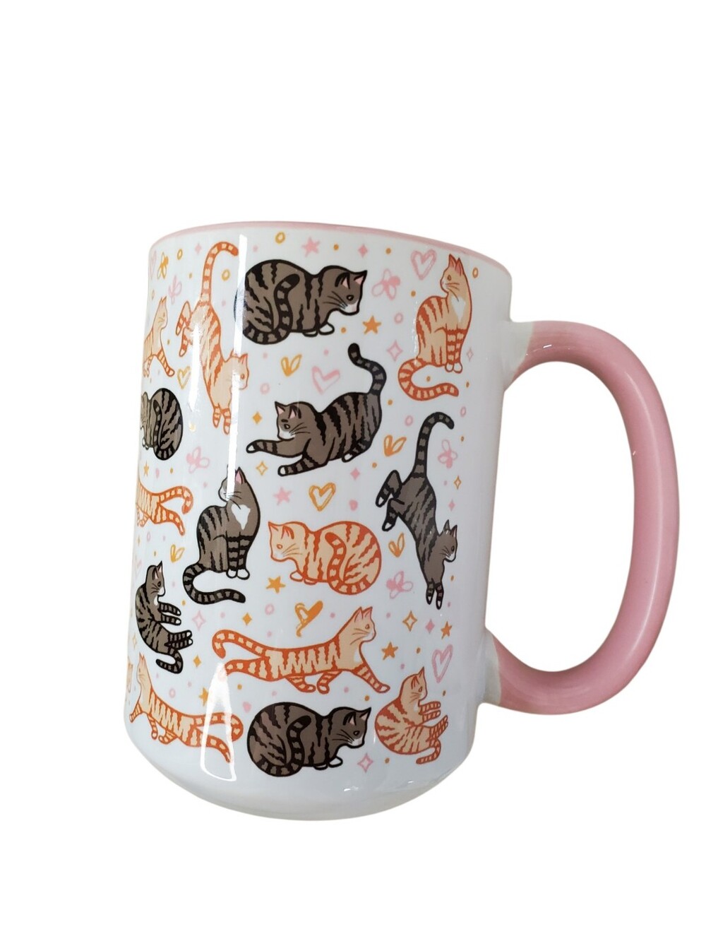 Orca Coatings Pink Interior Cat Pattern Ceramic Mug Set Of 2 - Picture 4 of 8